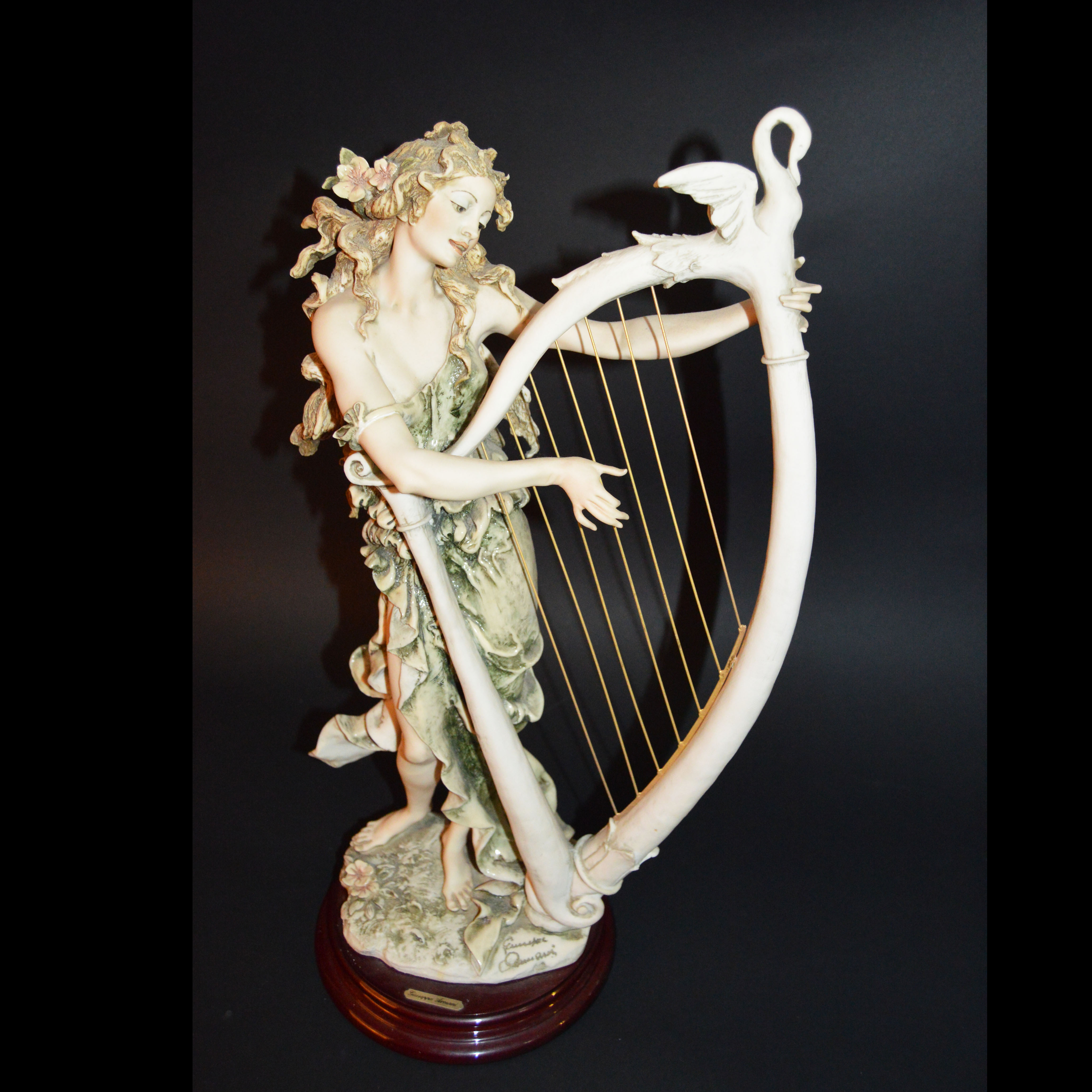 Giuseppe Armani Angelica Playing Harp Sculpture