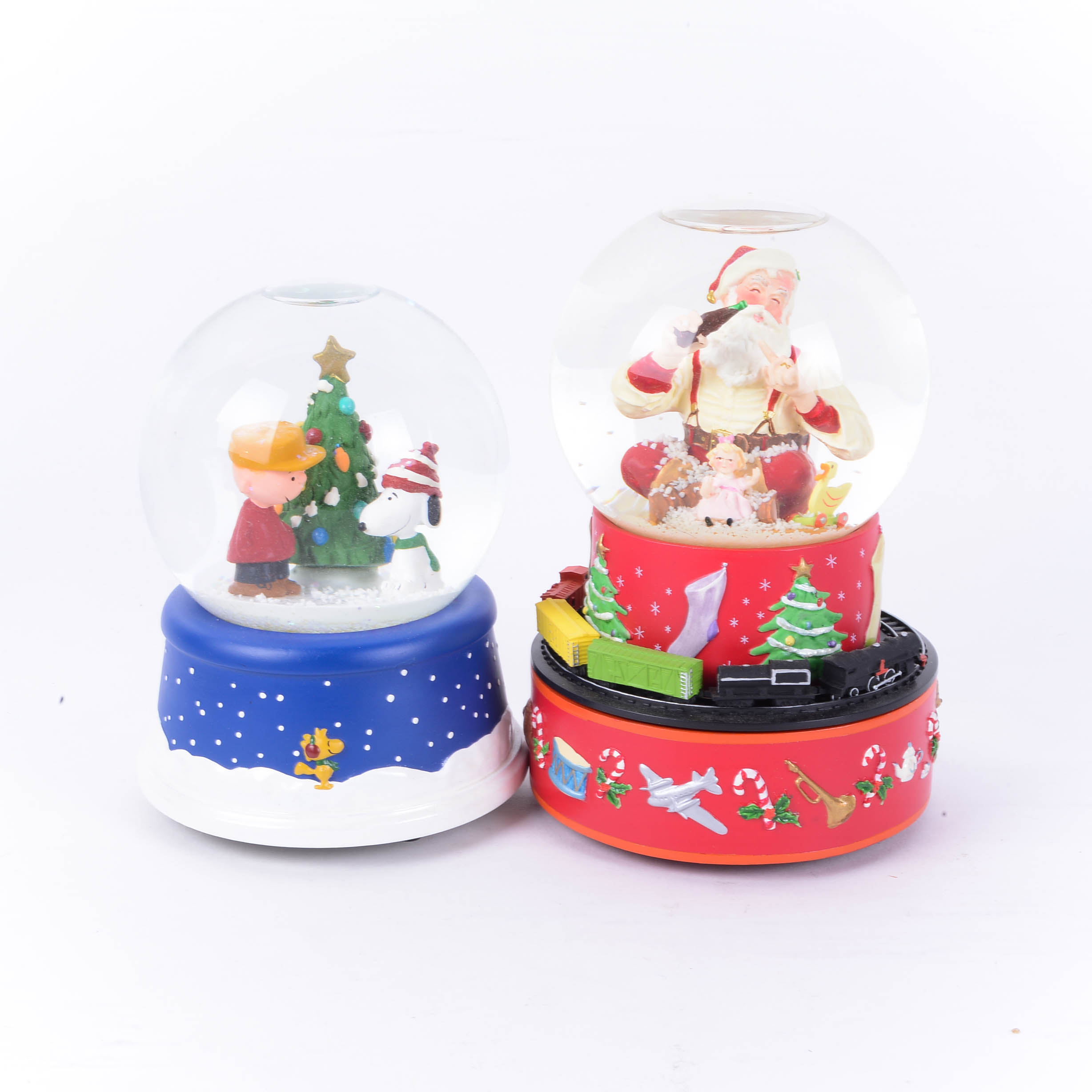 50th Anniversary Peanuts and Coca-Cola Snow Globes