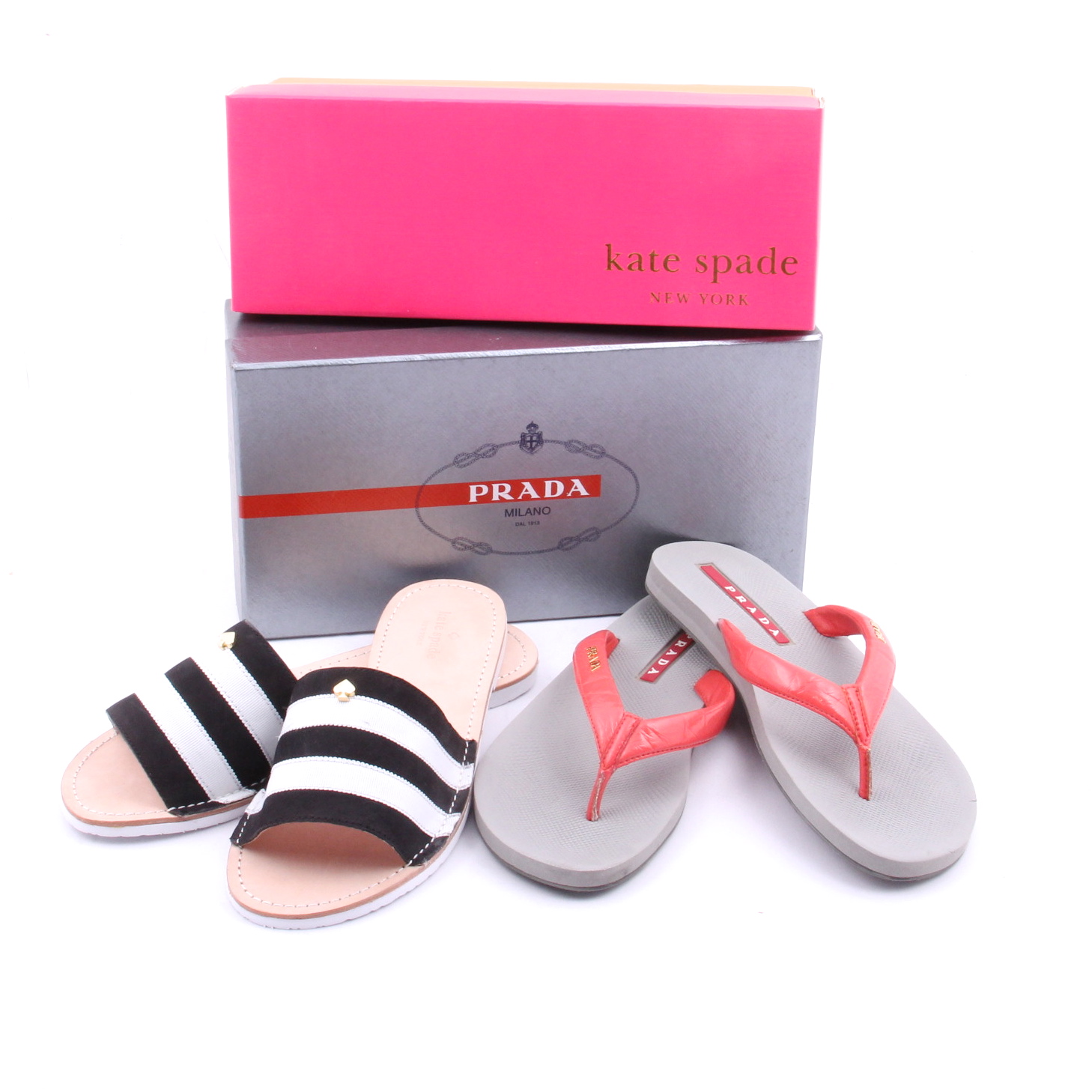 Women's Designer Sandals Featuring Prada and Kate Spade