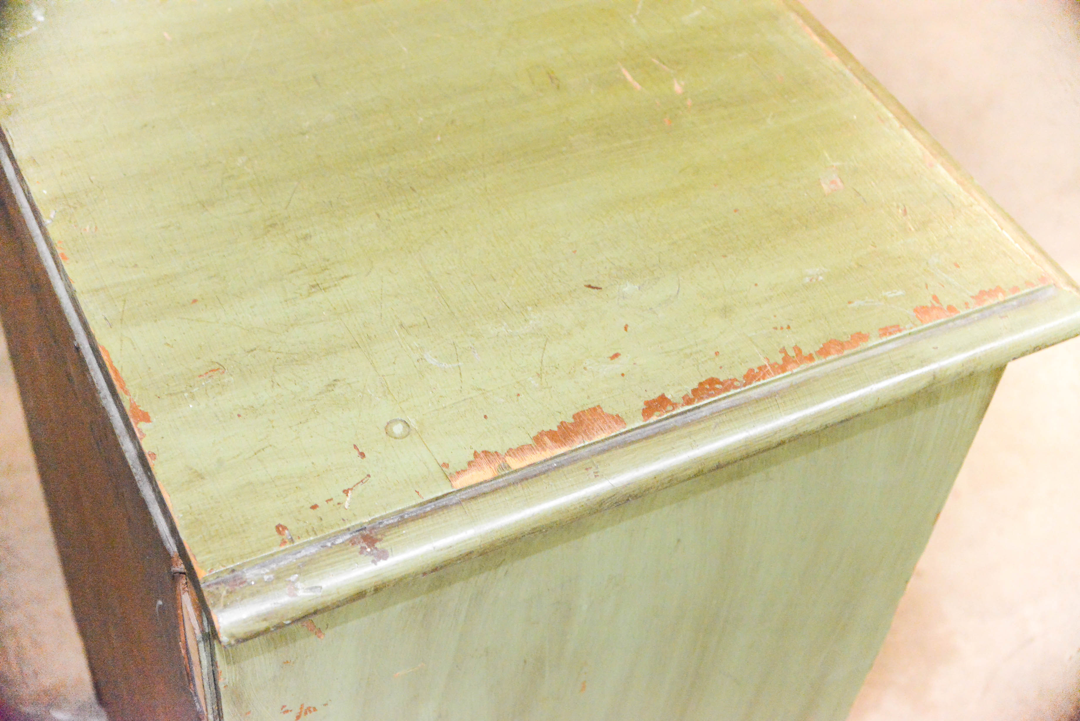 Olive Green Wooden Side Table