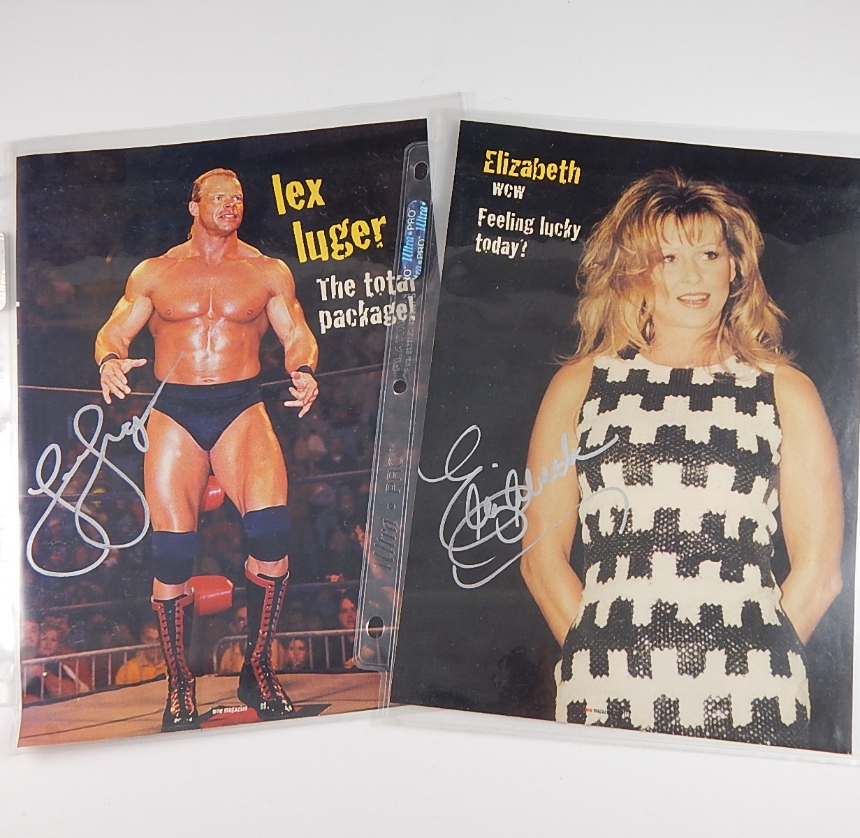 Signed Wrestling Magazine Pages