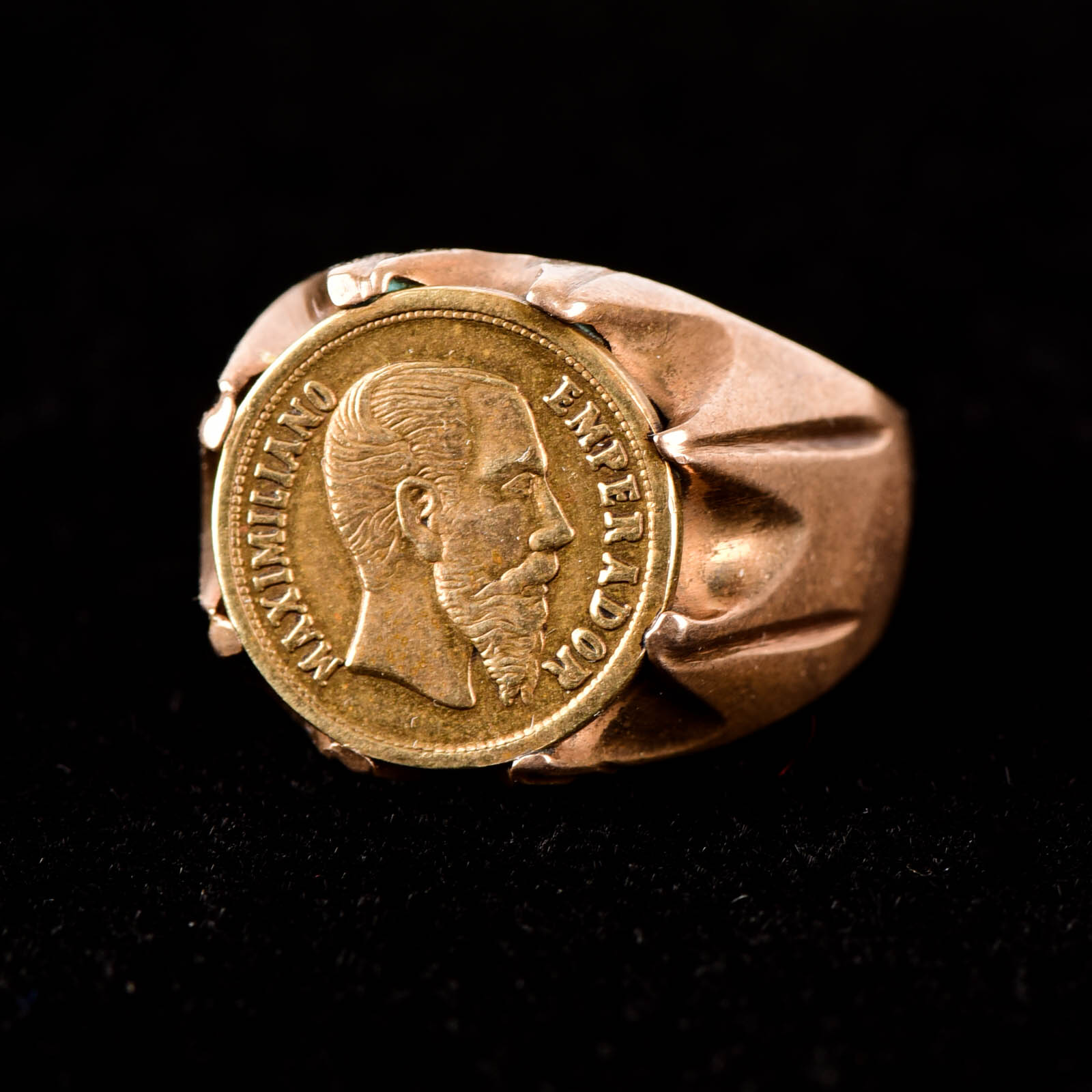 14K Men's Signet Coin Ring