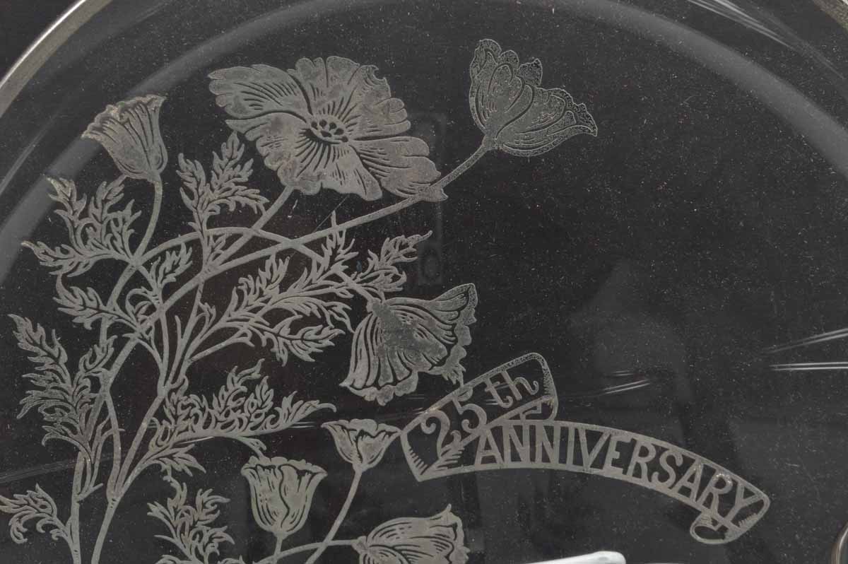 Frosted Glass and Crystal Tableware With Sterling and Silver Tone Accents