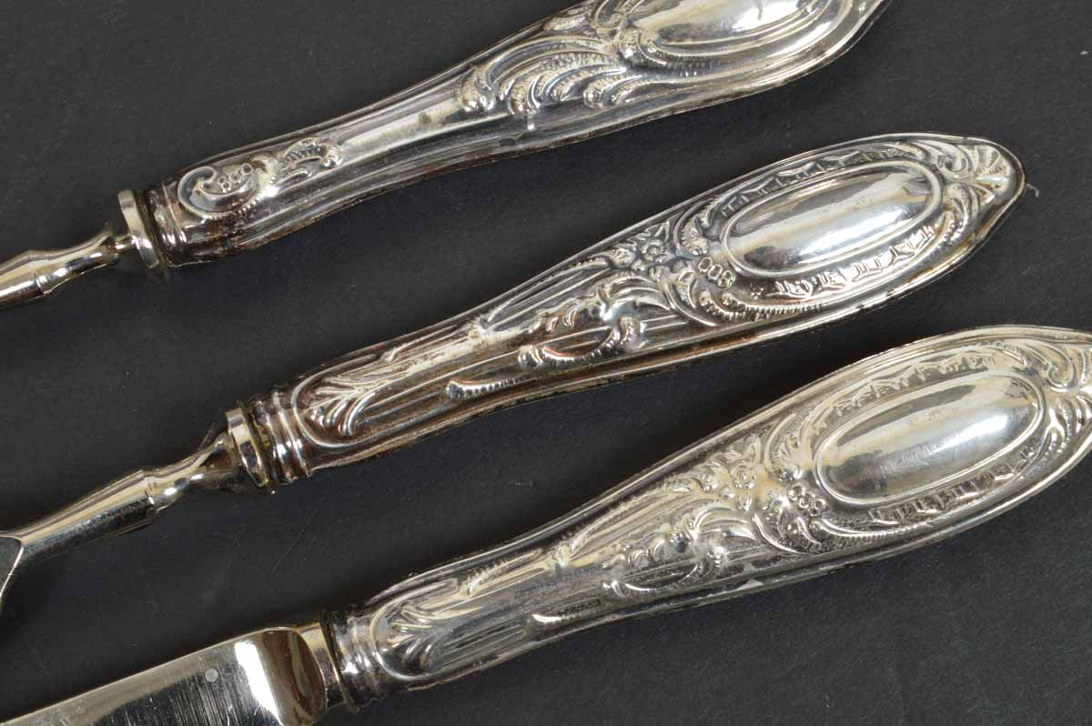 Vintage Solingen 800 Silver Flatware Set for One