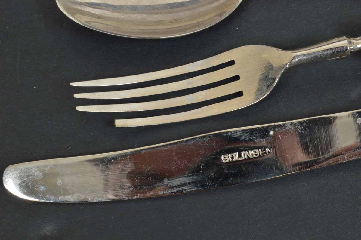 Vintage Solingen 800 Silver Flatware Set for One