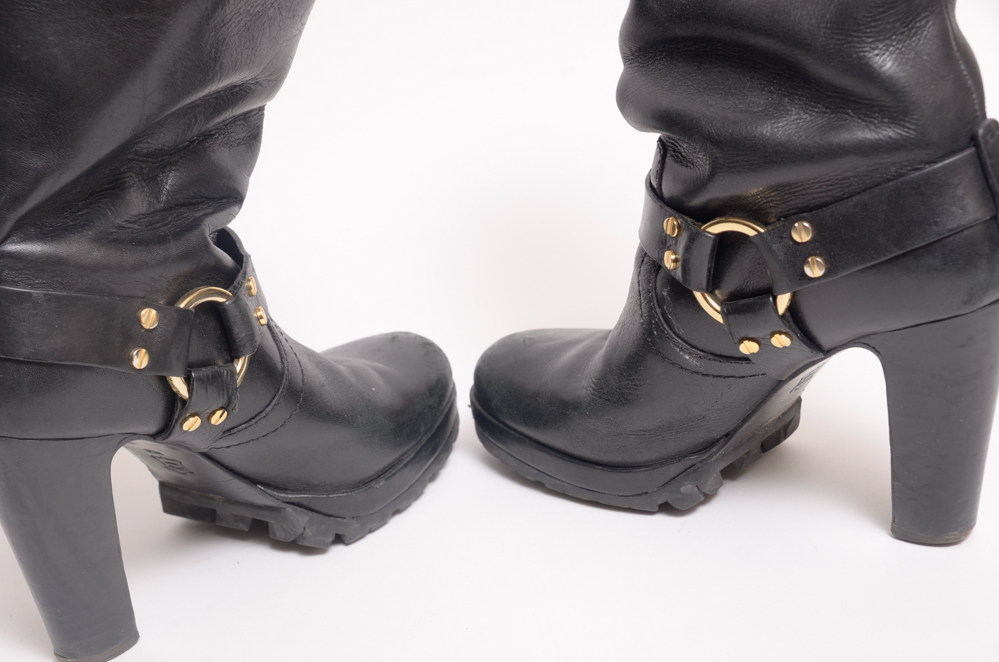 Tory Burch and Michael Kors Leather Boots, Size 7