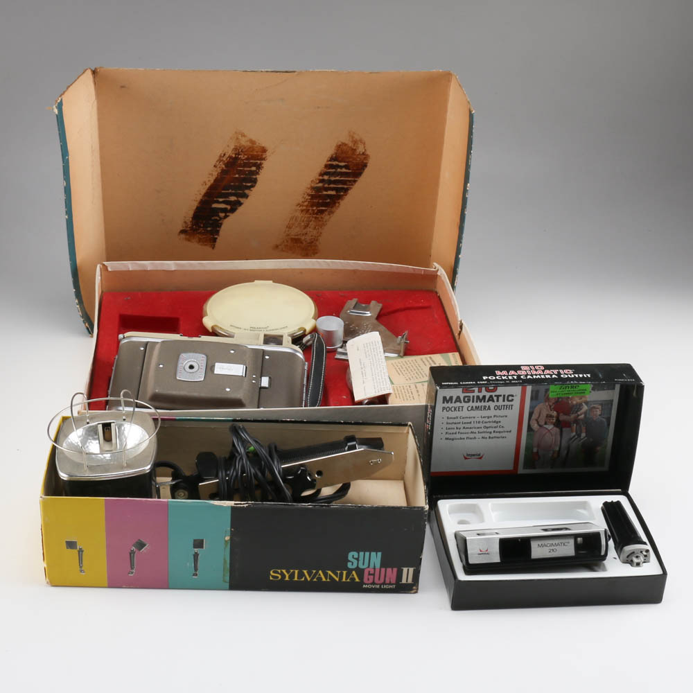 Vintage Cameras and Movie Light