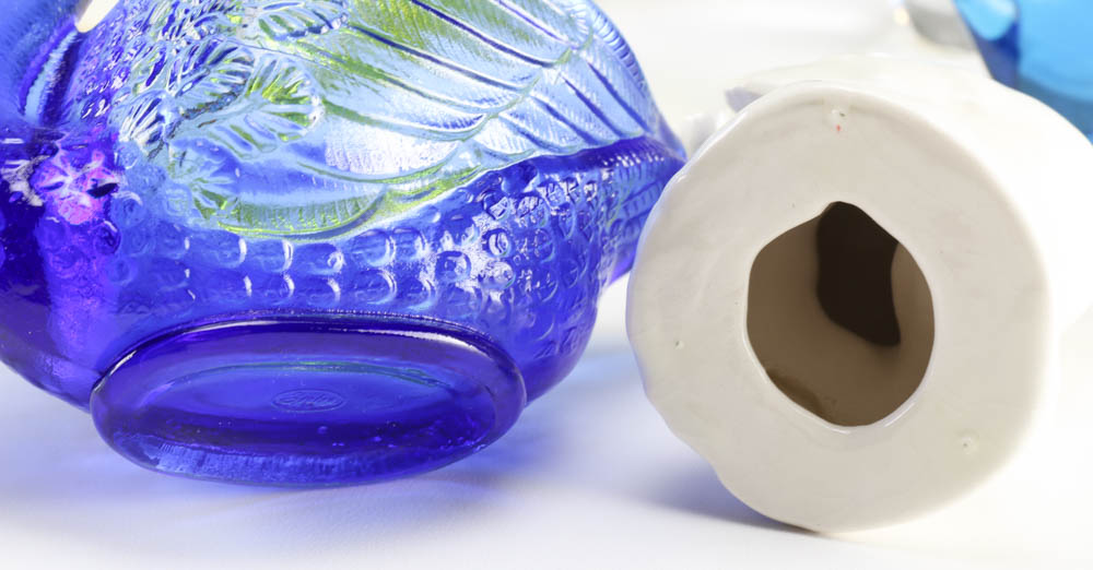 Collection of Glass Birds and Paperweights featuring Fenton