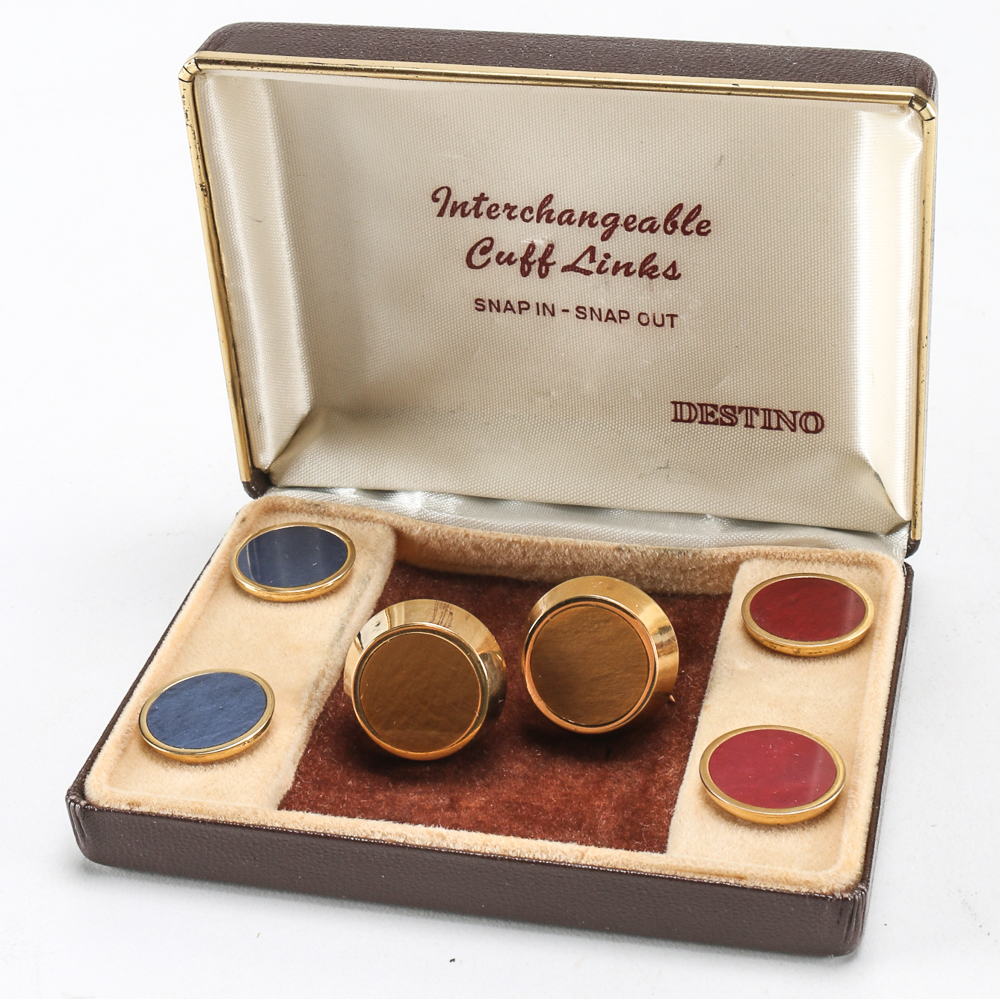 Vintage Destino Cufflink Set in Original Case