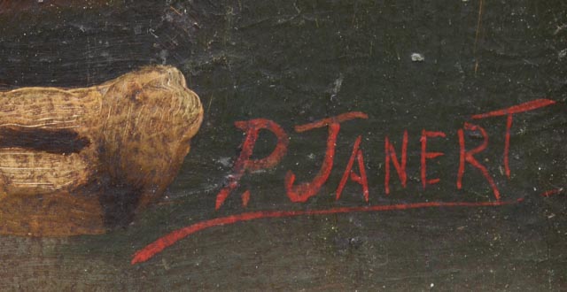 P. Janert Vintage Oil on Board Still Life