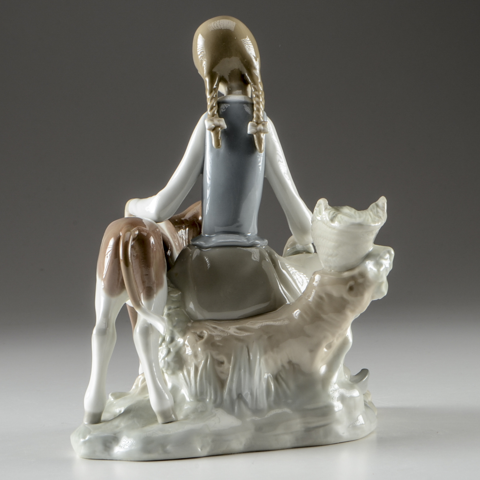 Lladro "Girl with Calf" Figurine