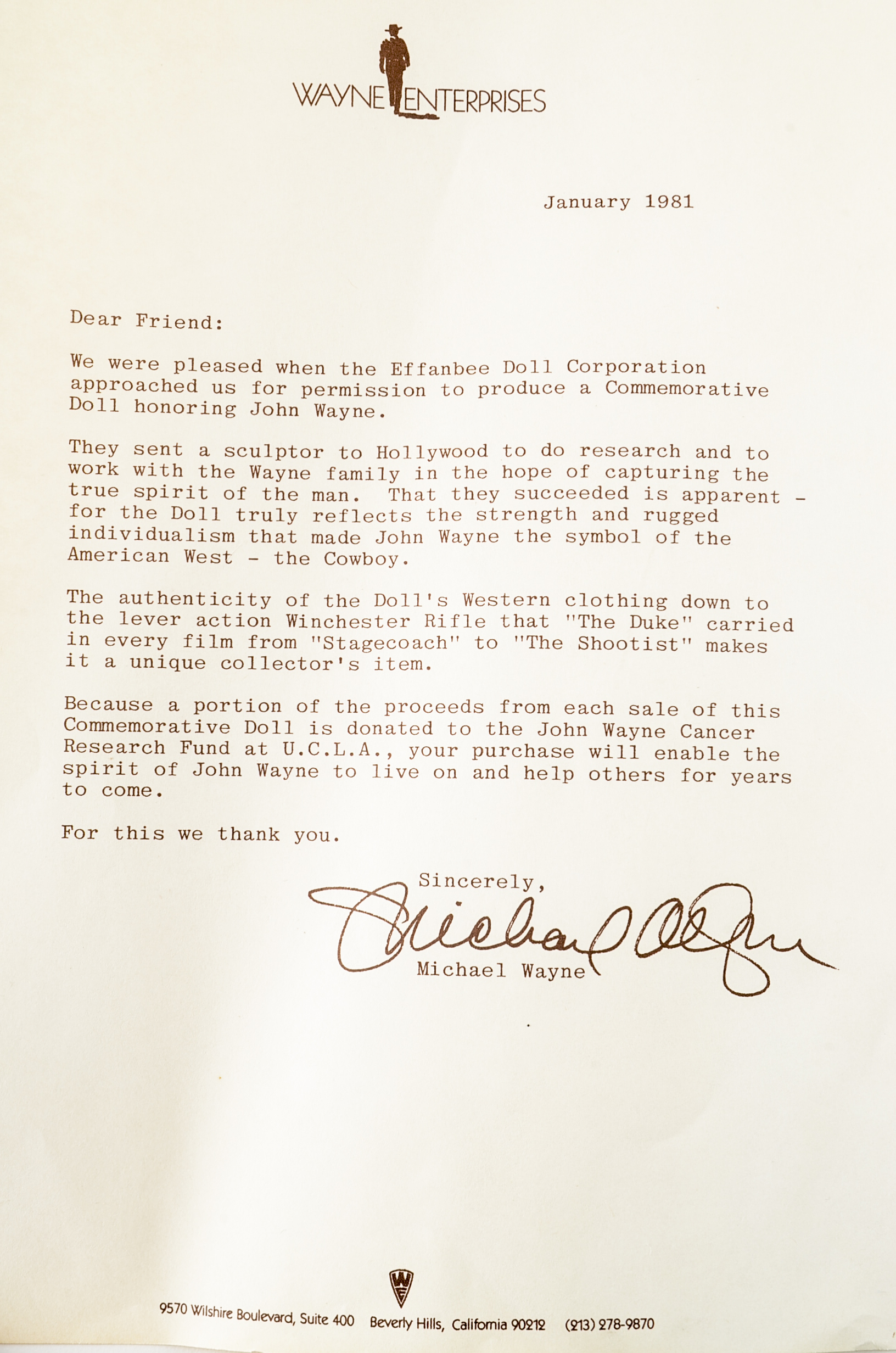 Two John Wayne Effanbee Dolls