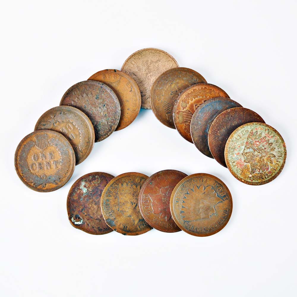 Collection of Indian One Cent Coins