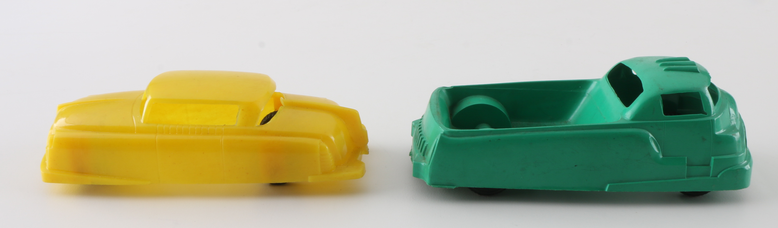 Collection of Vintage Plastic Toy Cars and Trucks