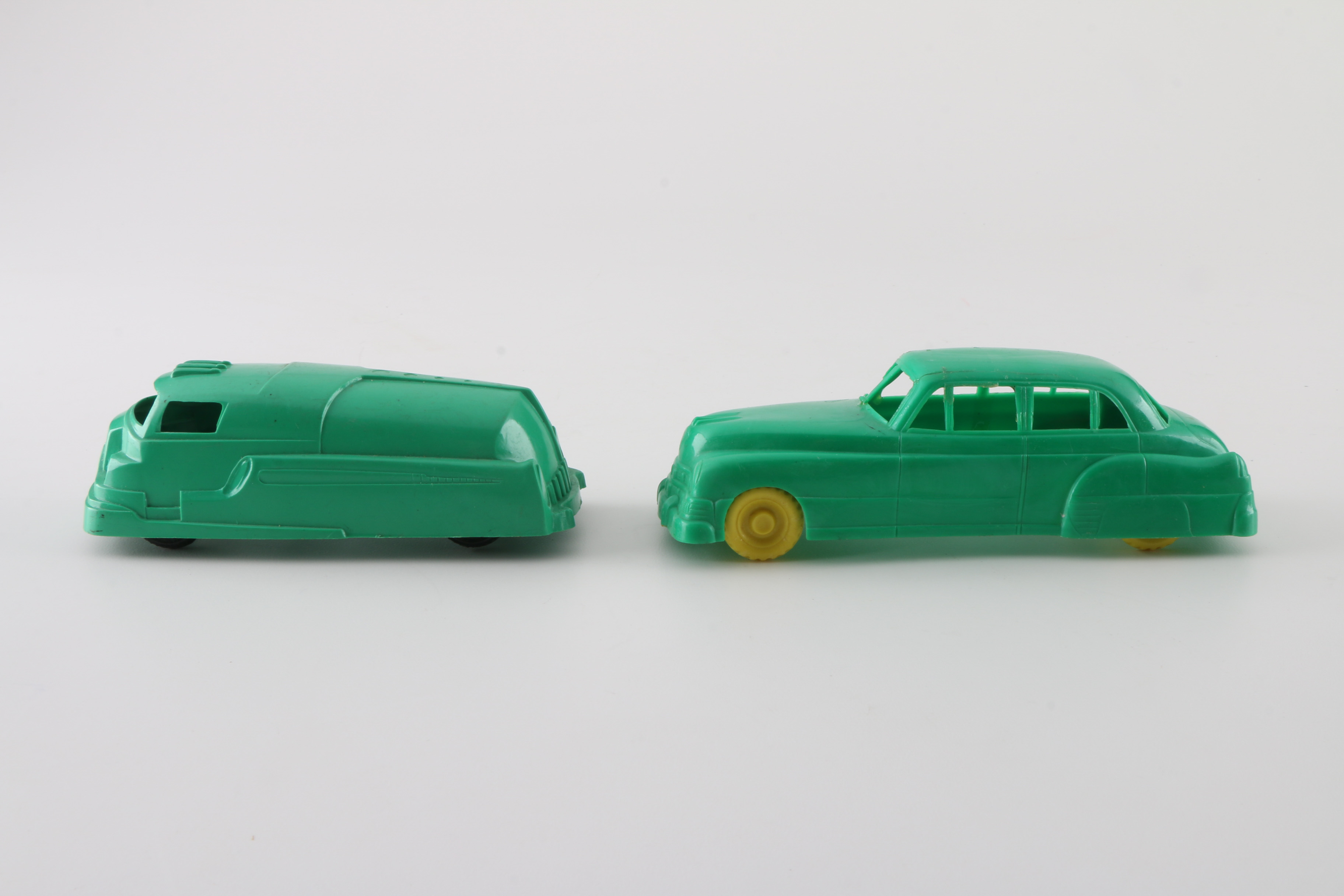 Collection of Vintage Plastic Toy Cars and Trucks