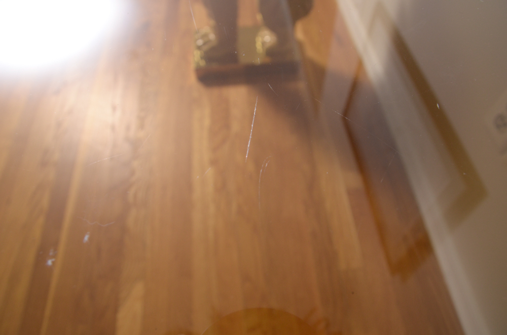 Carved Foo Dog Glass Side Table