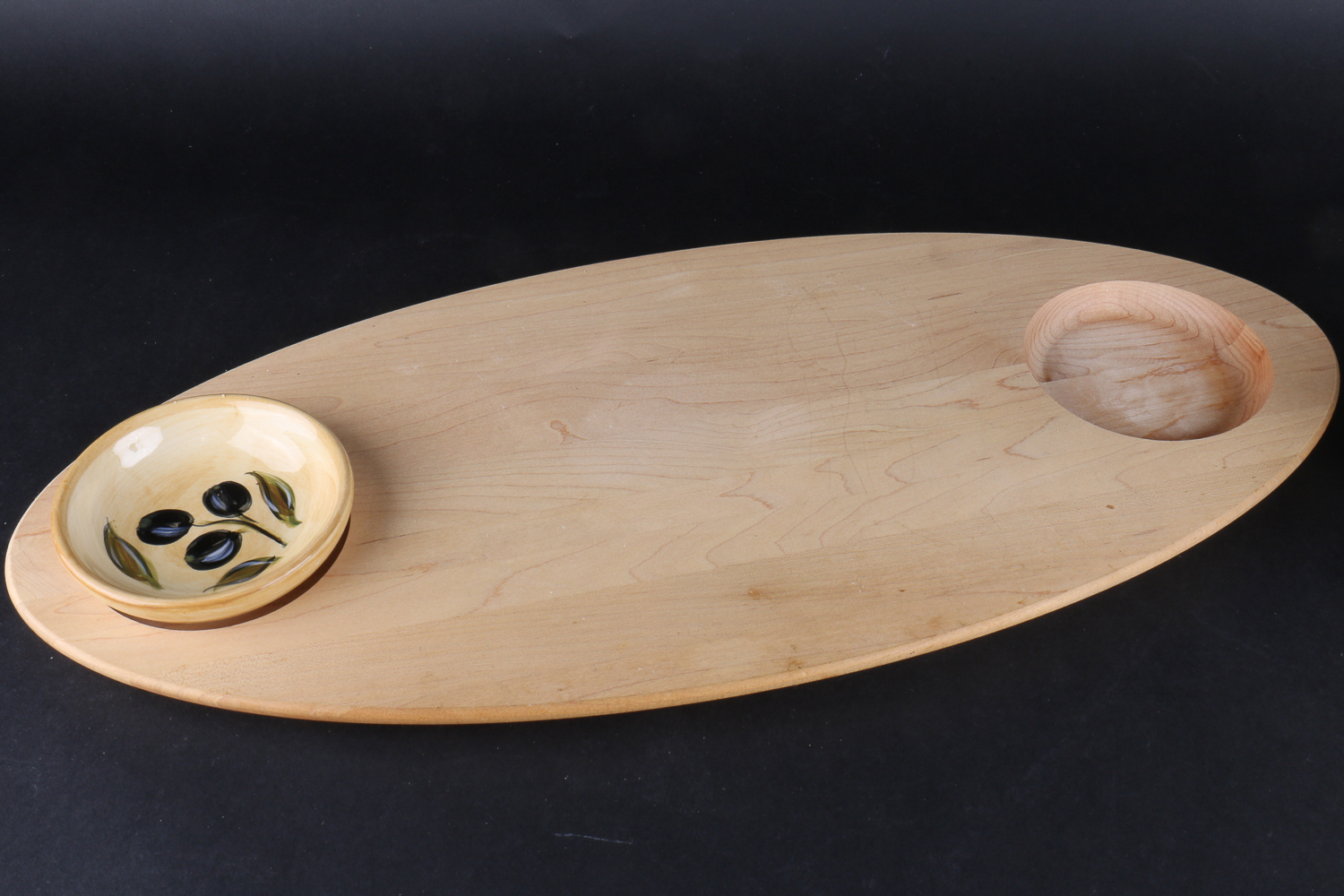 Hand-Painted Olive Oil Cruet and Dipping Bowl Set