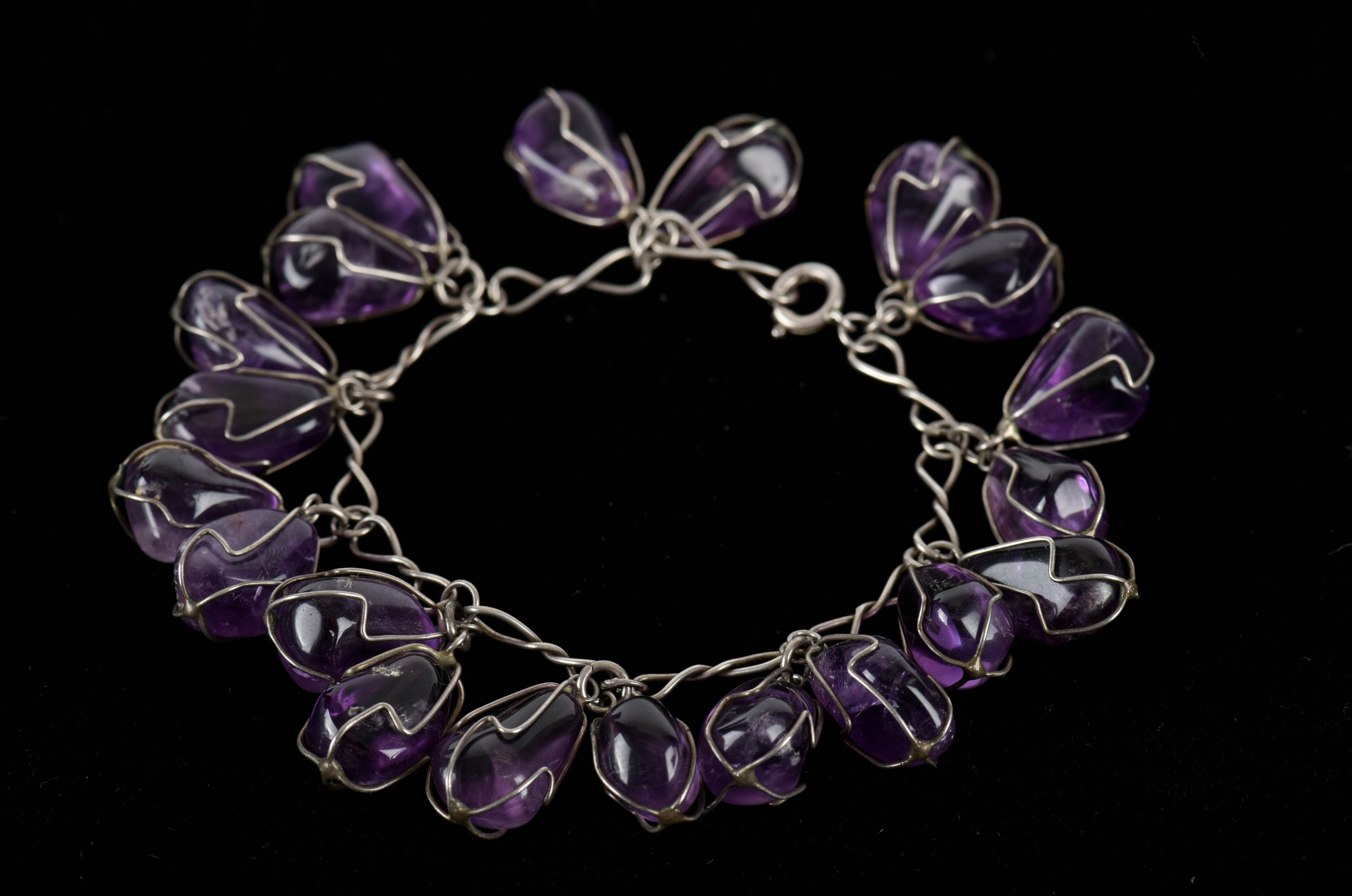 Sterling Silver Amethyst and Garnet Bracelets
