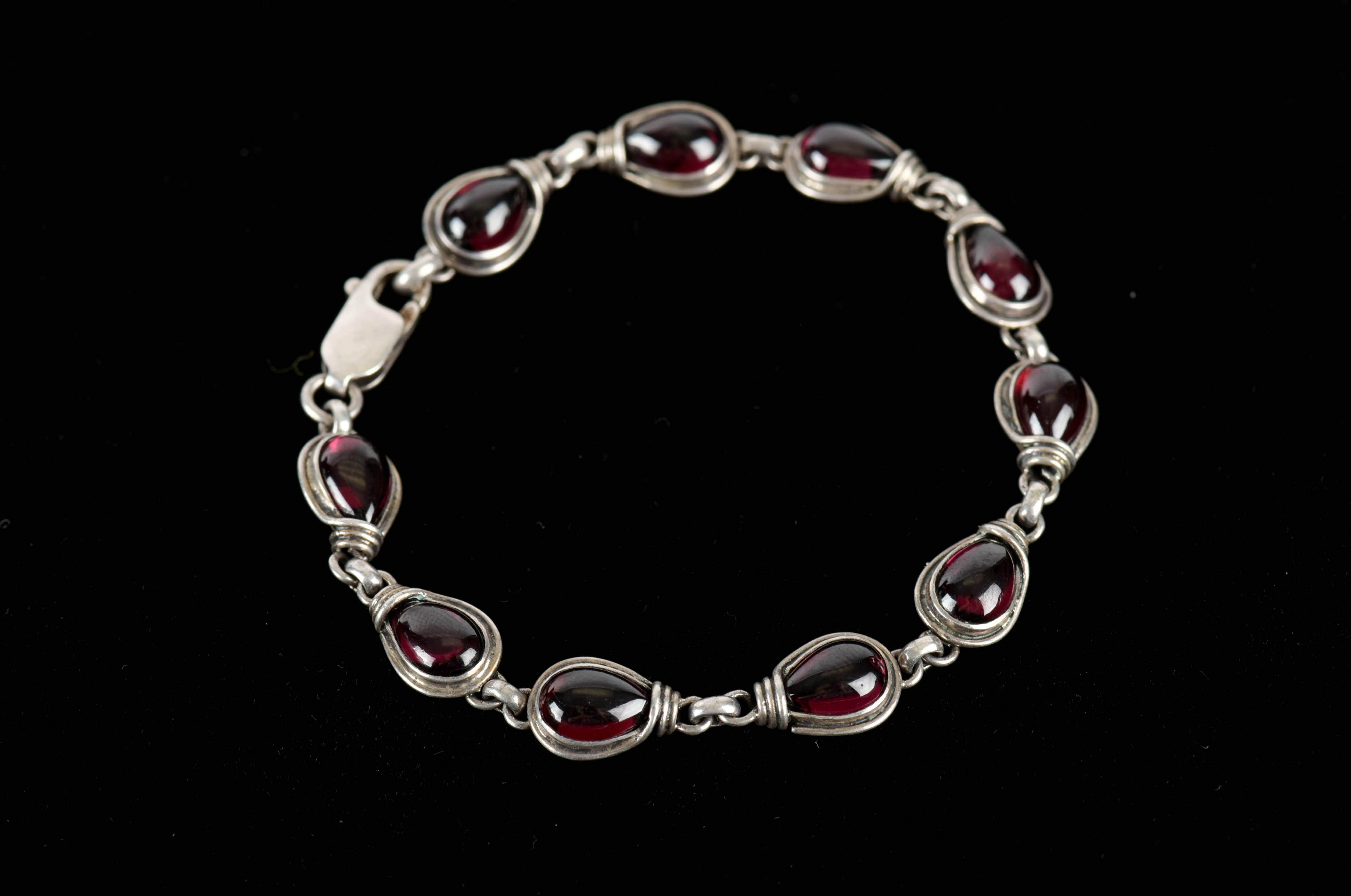 Sterling Silver Amethyst and Garnet Bracelets