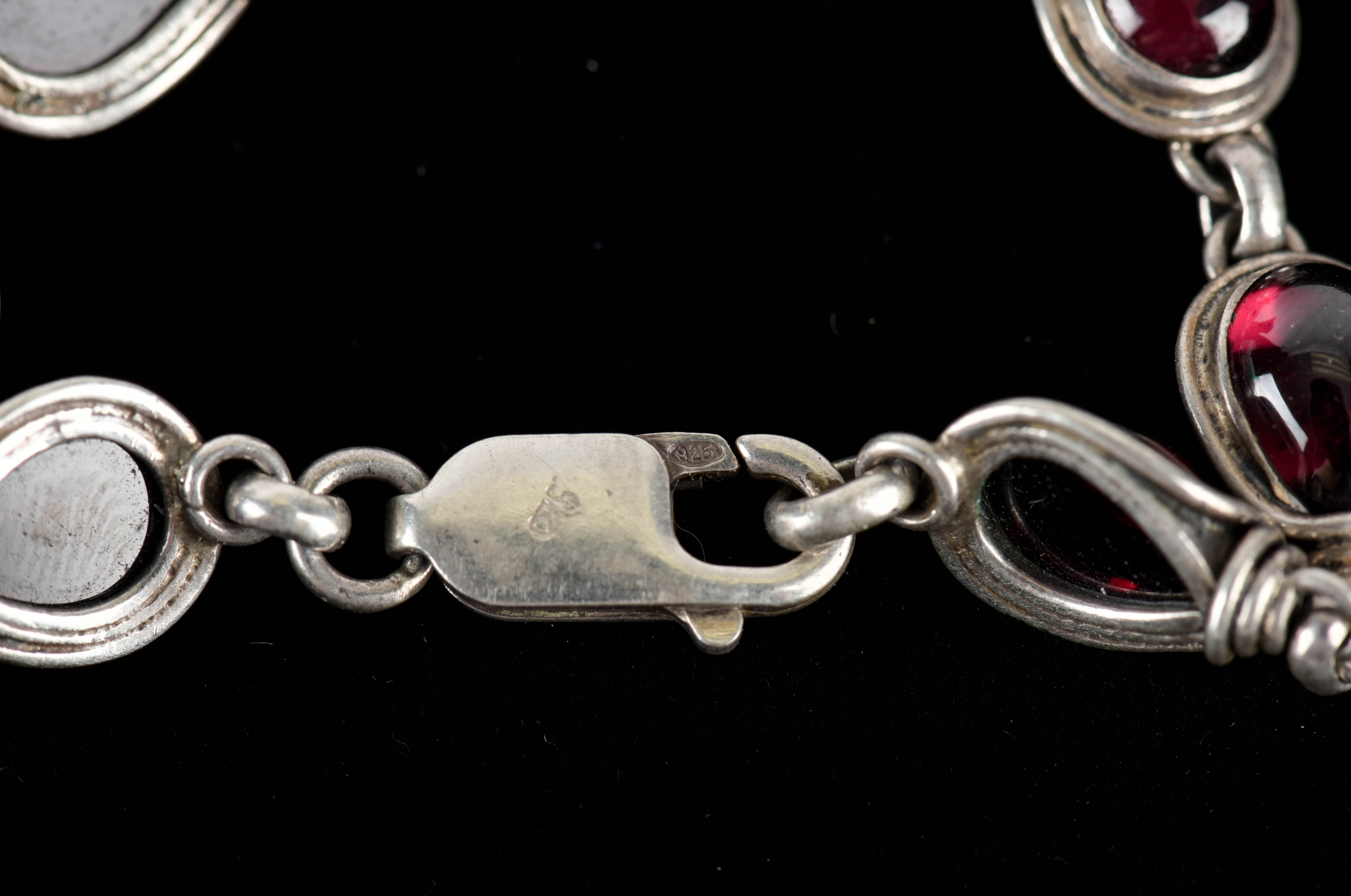 Sterling Silver Amethyst and Garnet Bracelets