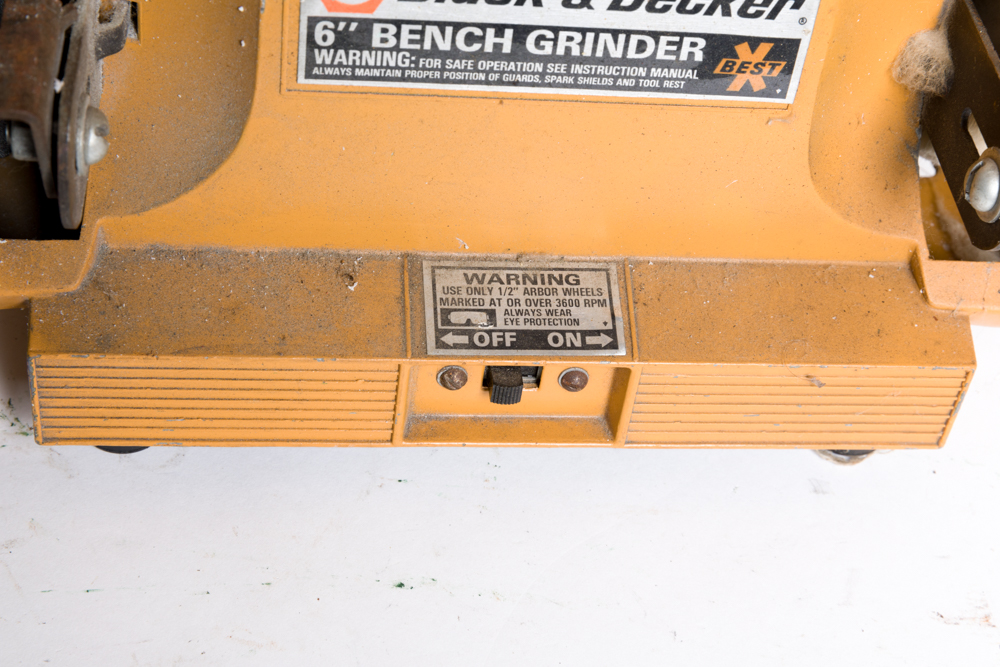 Vintage Black and Decker 6" Bench Grinder with Lamp