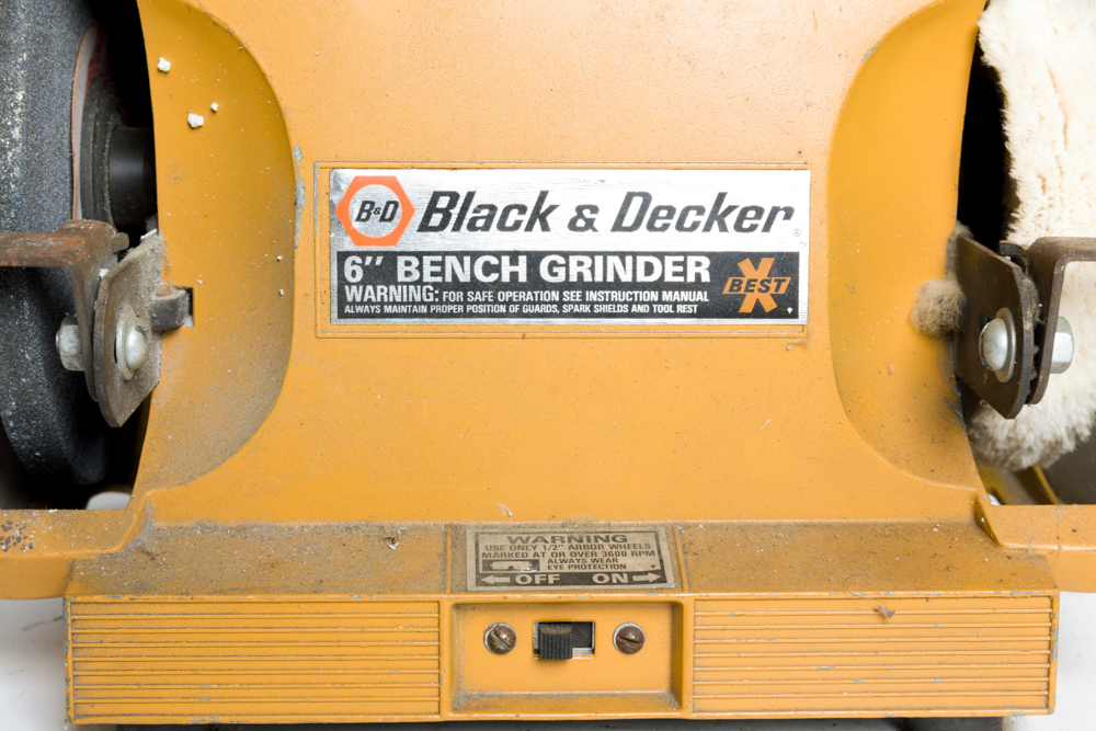 Vintage Black and Decker 6" Bench Grinder with Lamp