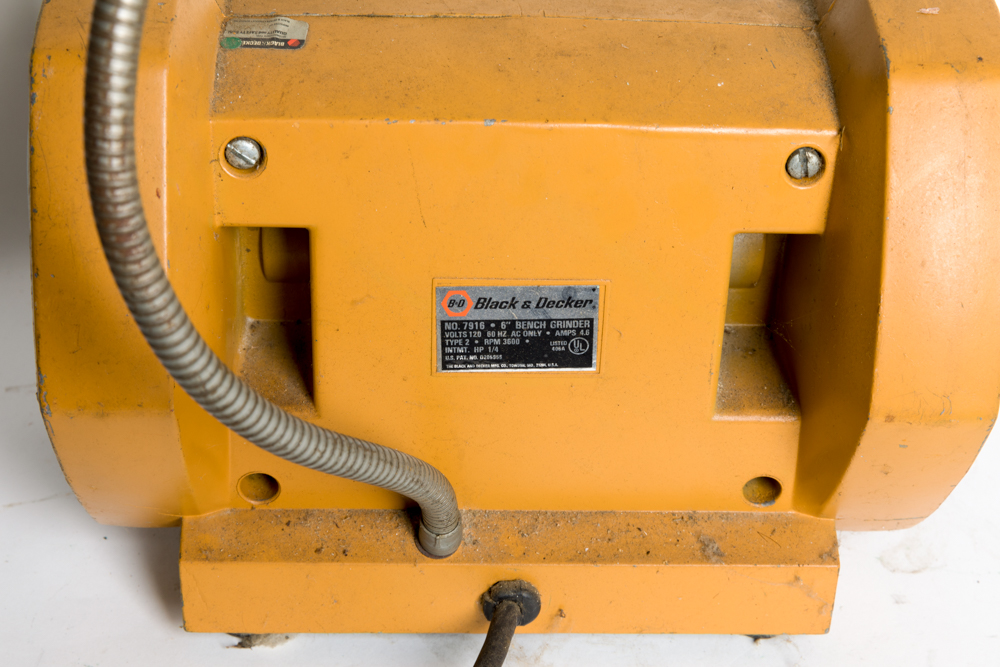 Vintage Black and Decker 6" Bench Grinder with Lamp