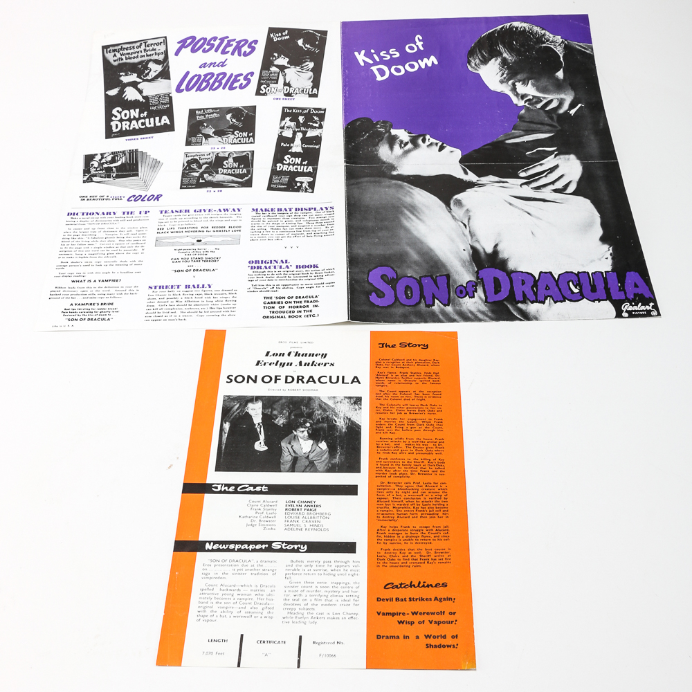 Original 1943 Realart "Son Of Dracula" Film Pressbook