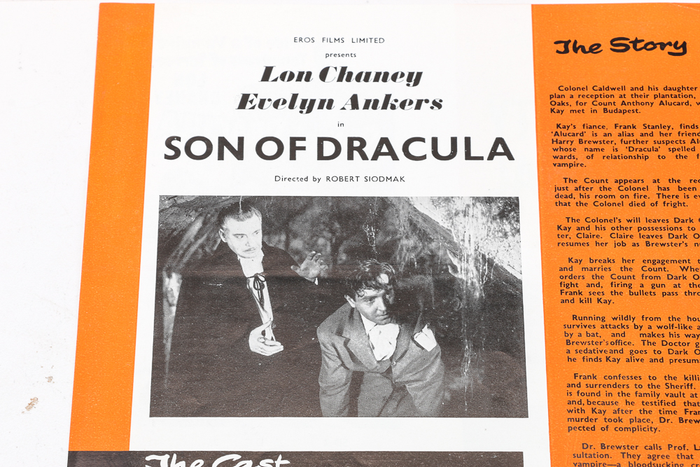 Original 1943 Realart "Son Of Dracula" Film Pressbook