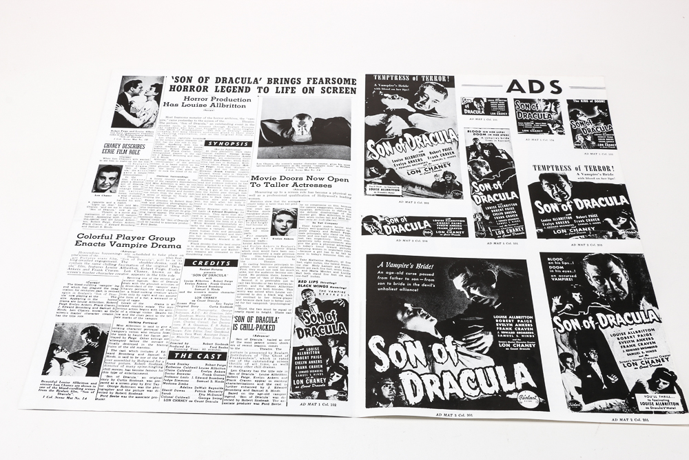 Original 1943 Realart "Son Of Dracula" Film Pressbook