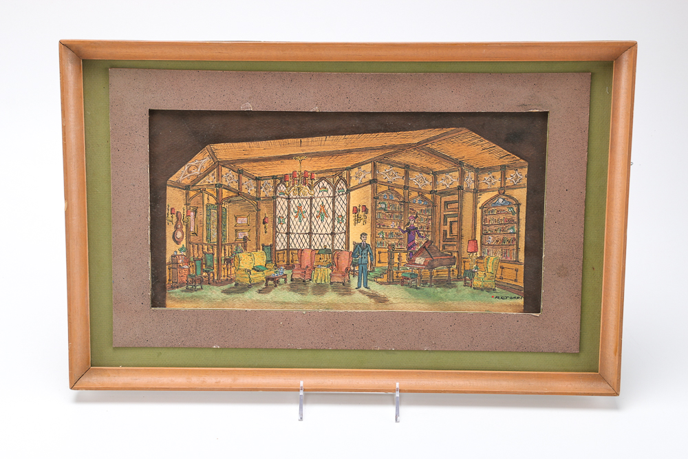 Collection of 1960s Hand-drawn Costume and Set Designs