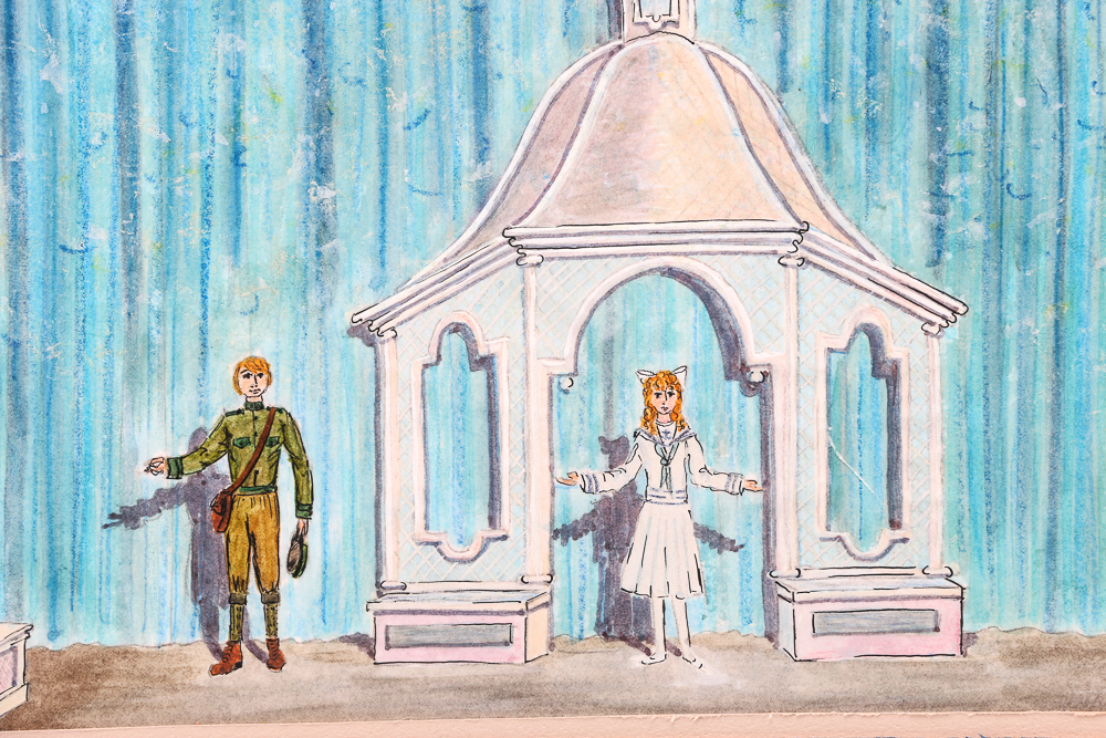 Collection of 1960s Hand-drawn Costume and Set Designs