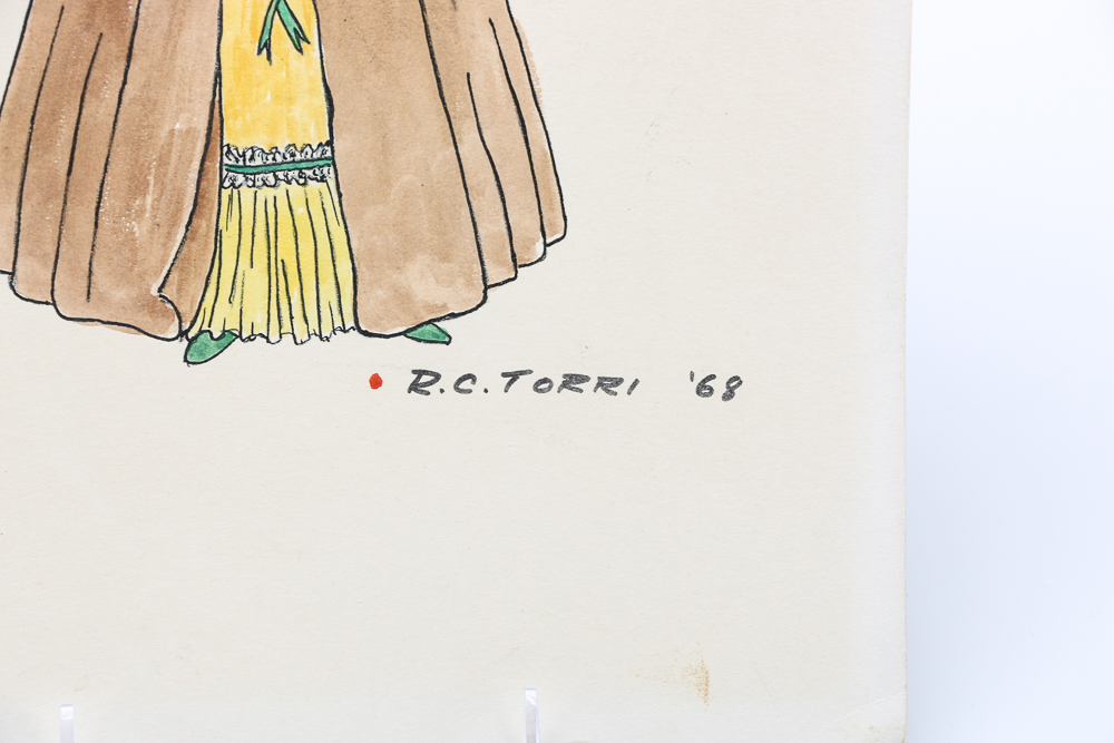 Collection of 1960s Hand-drawn Costume and Set Designs