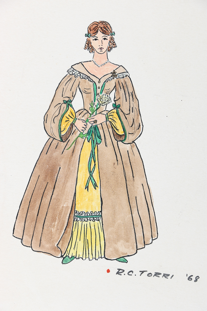 Collection of 1960s Hand-drawn Costume and Set Designs