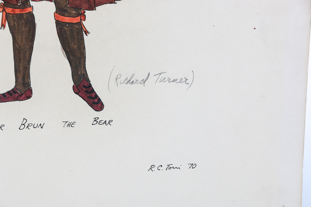 Collection of 1960s Hand-drawn Costume and Set Designs
