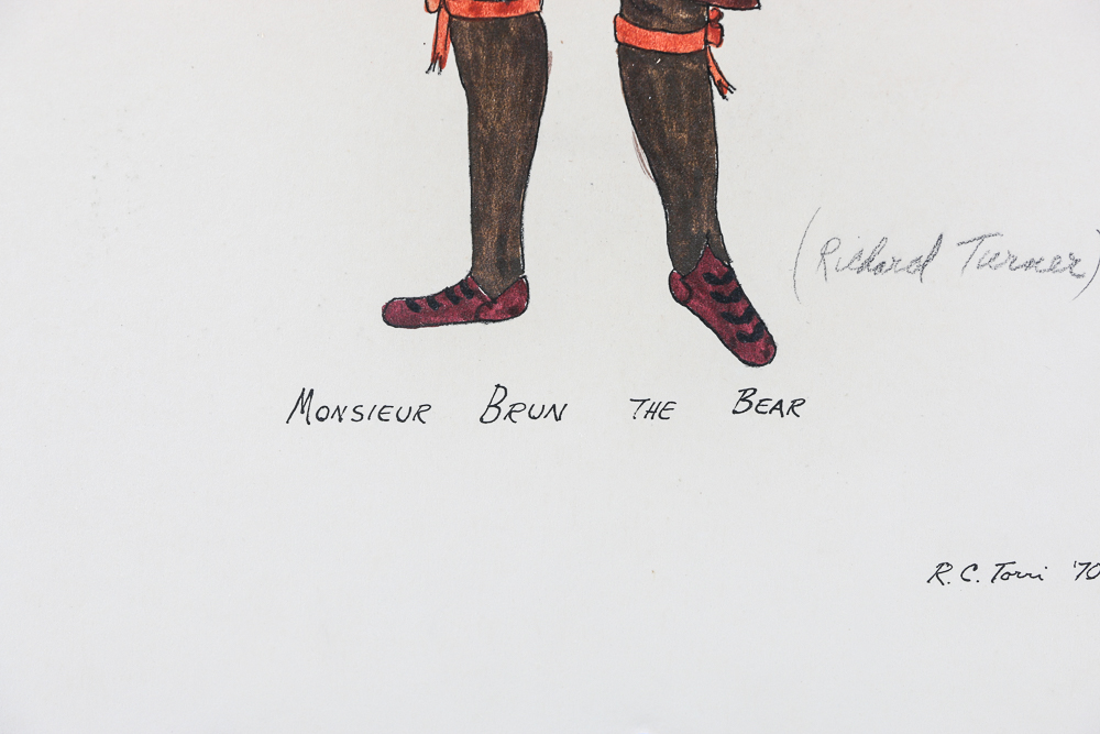 Collection of 1960s Hand-drawn Costume and Set Designs
