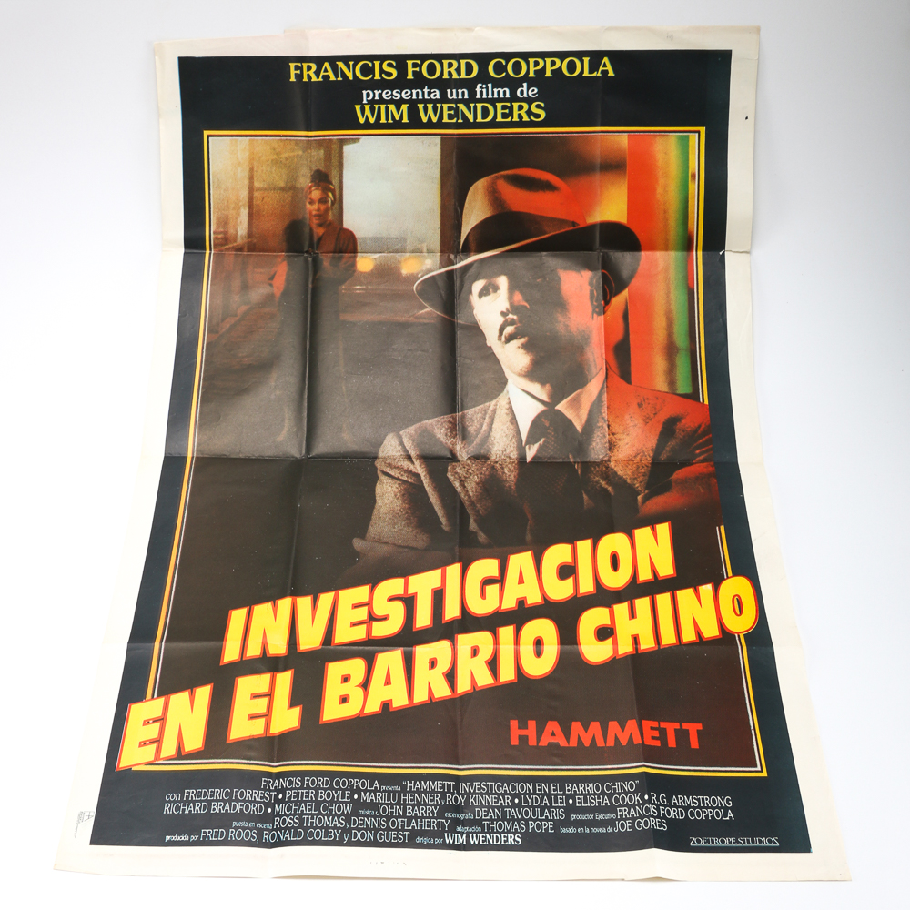 Vintage Spanish Movie Poster "Hammett, Investigacion en el Barrio Chino"