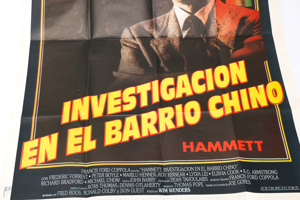 Vintage Spanish Movie Poster "Hammett, Investigacion en el Barrio Chino"