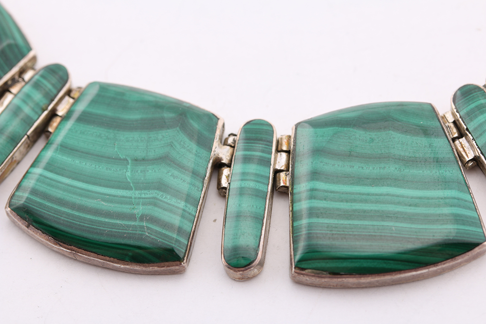 Sterling Silver and Malachite Parure