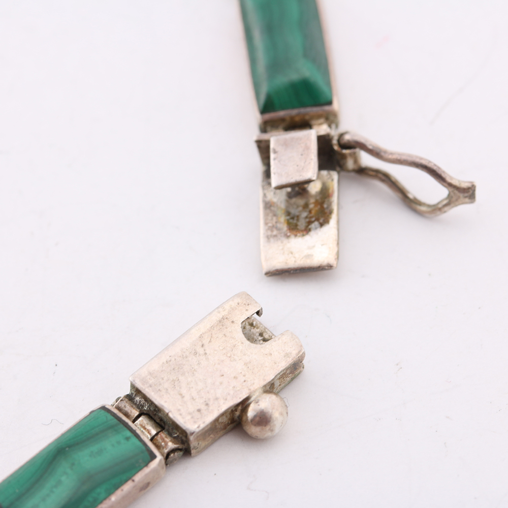 Sterling Silver and Malachite Parure