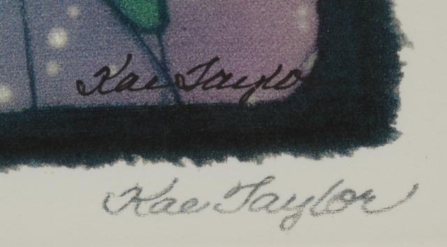 Pair of Kae Taylor Signed Digital Prints of Penguin Batiks