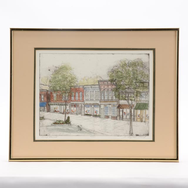Four Joan Graybeard Menard Signed Etchings of Granville, Ohio