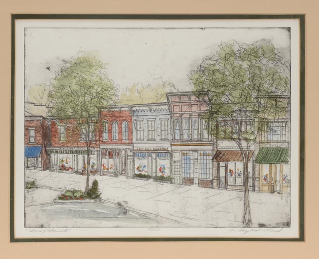 Four Joan Graybeard Menard Signed Etchings of Granville, Ohio