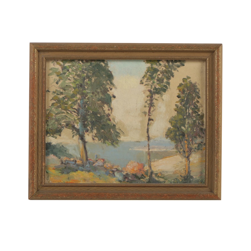 Paul Rowell Oil Painting on Canvas Board Landscape