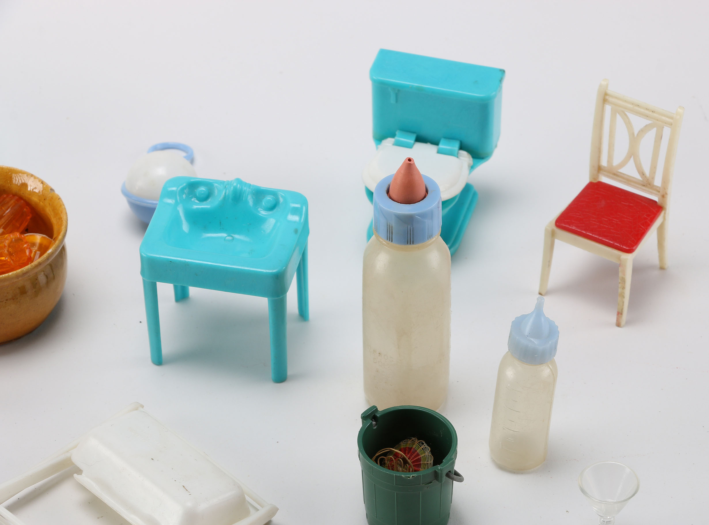 Assortment of Plastic Doll House Furniture