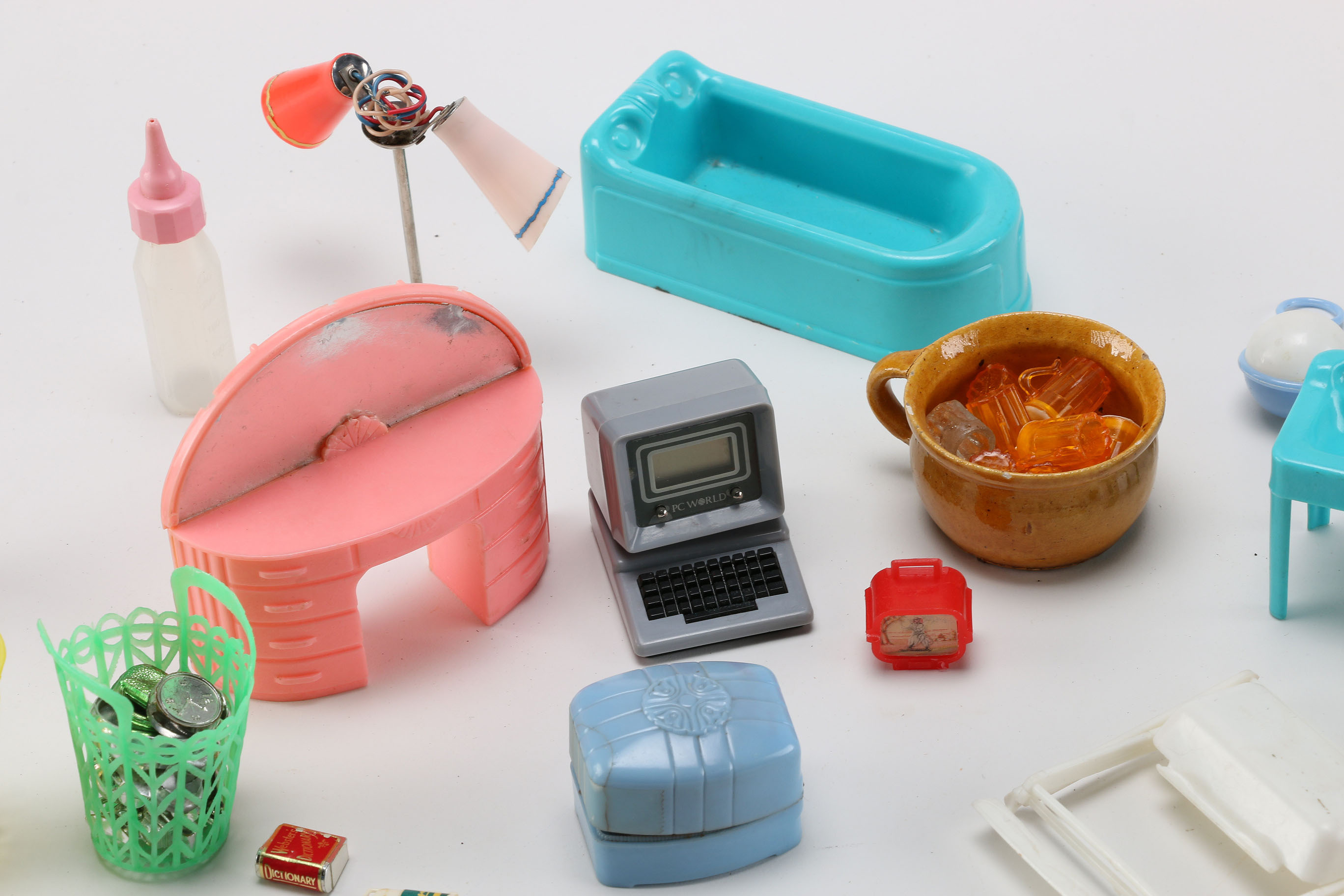 Assortment of Plastic Doll House Furniture