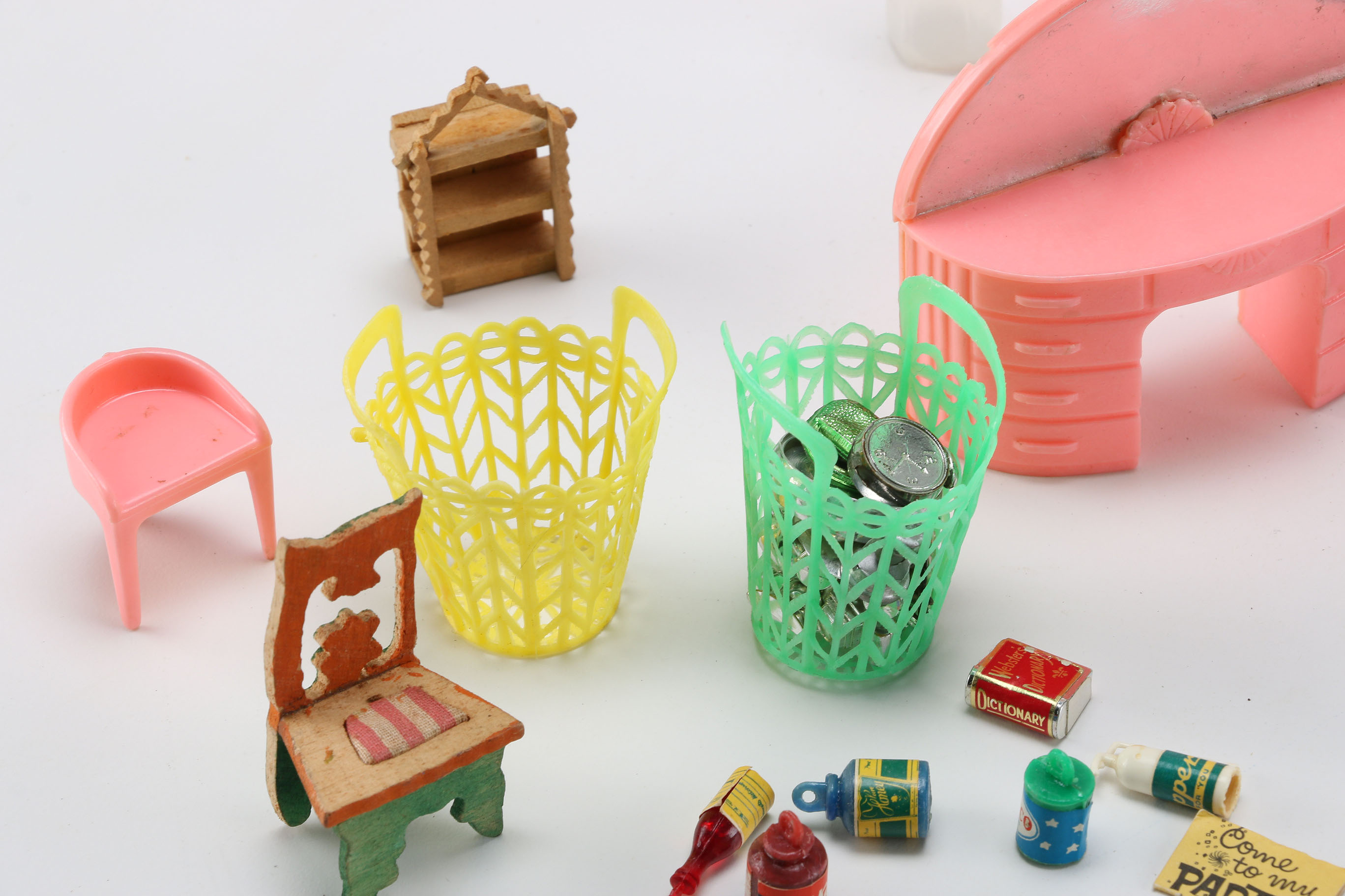 Assortment of Plastic Doll House Furniture