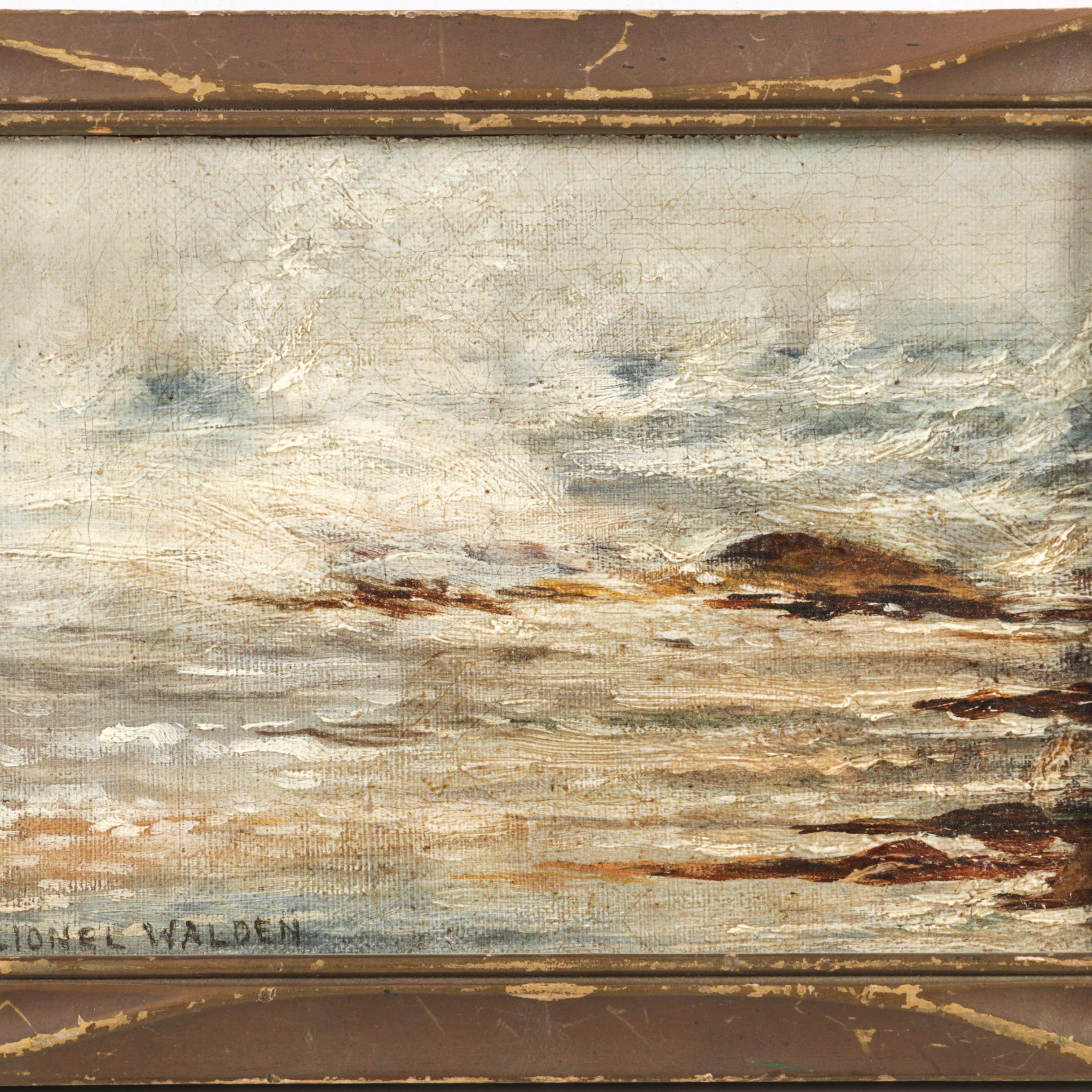 Lionel Walden Oil on Canvas Board Seascape