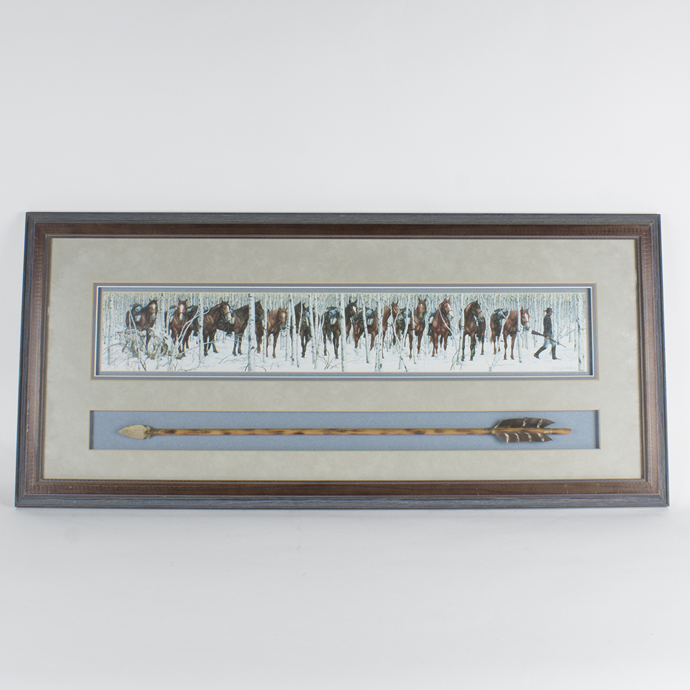 Bev Doolittle  Offset Lithograph "Two Indian Horses" with Arrow