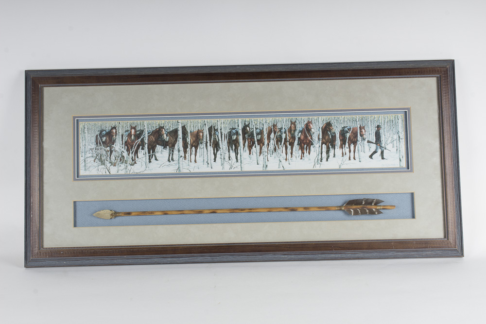 Bev Doolittle  Offset Lithograph "Two Indian Horses" with Arrow